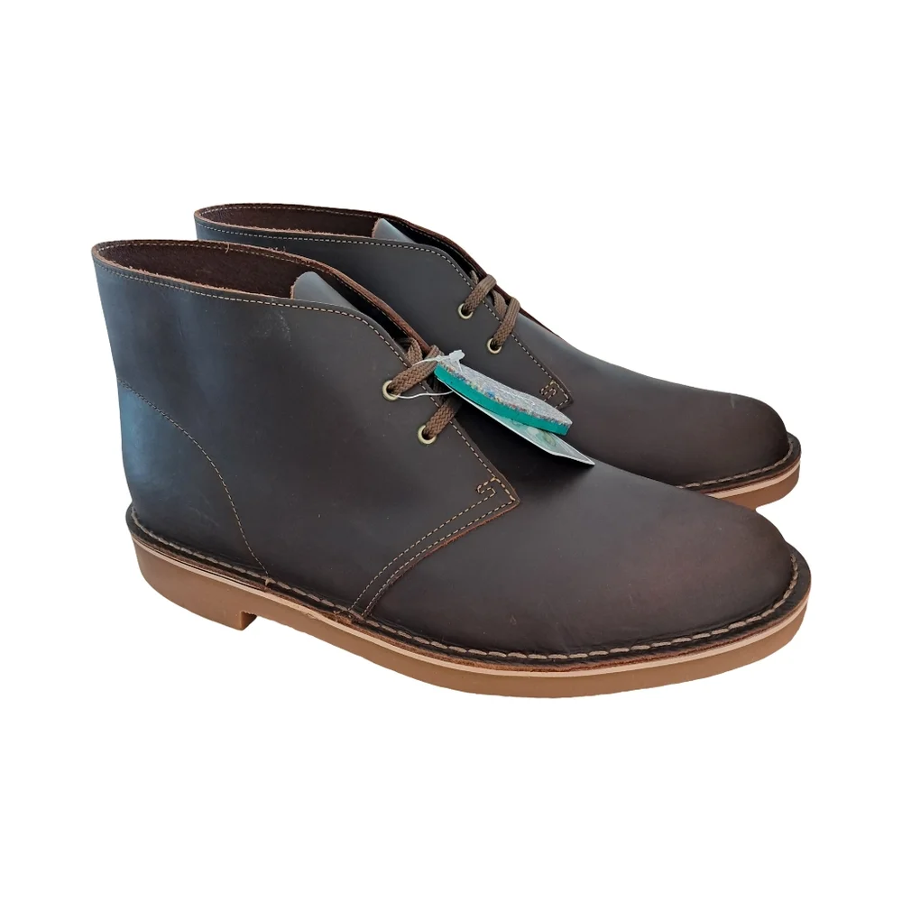 Clarks Brown Leather Men's Chukka Boots with Tan Sole